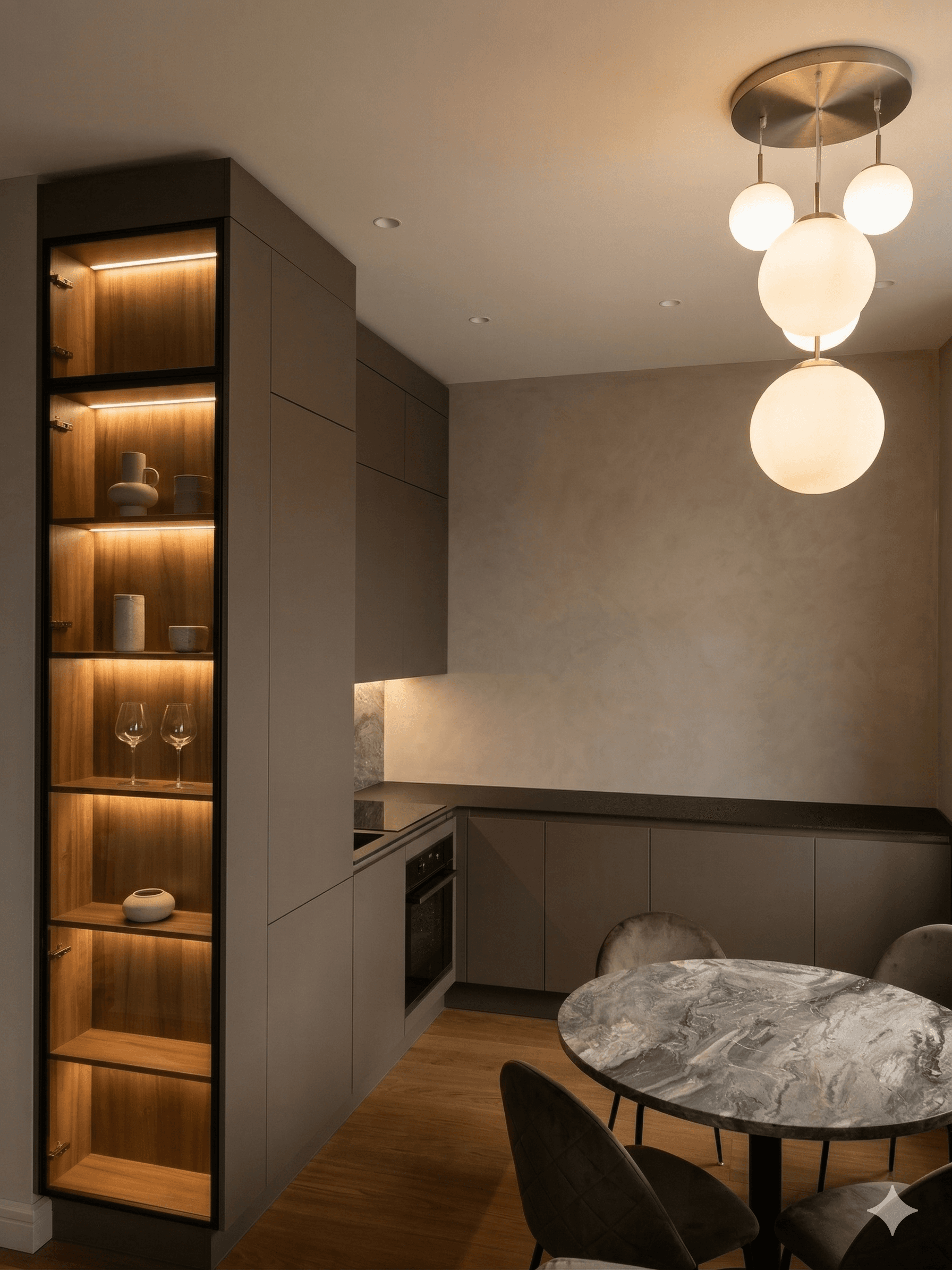 Minīmālistiskā iebūvējama virtuve MDF (EGGER) 103 serija Riga