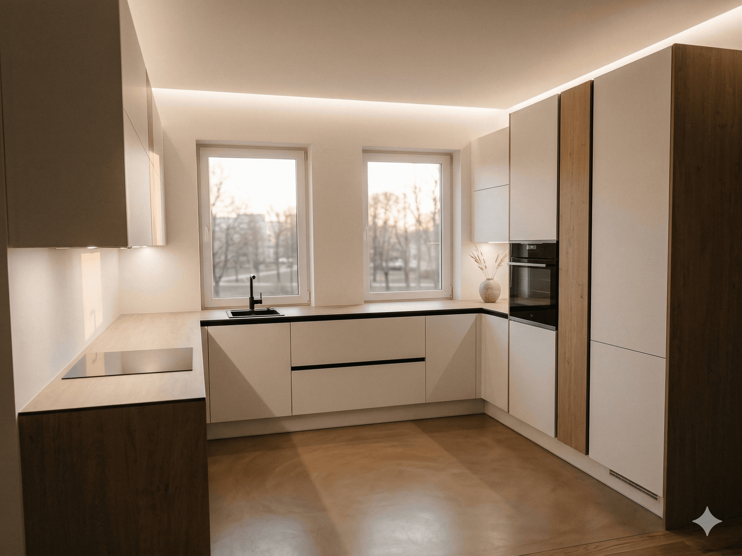 Moderna iebūvējama virtuve Akrils studijas dzivoklis Liepaja