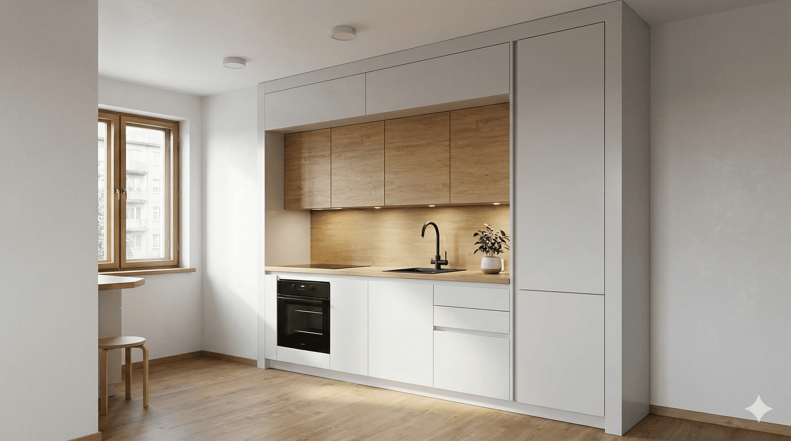 Moderna iebūvējama virtuve Akrils studijas dzivoklis Liepaja