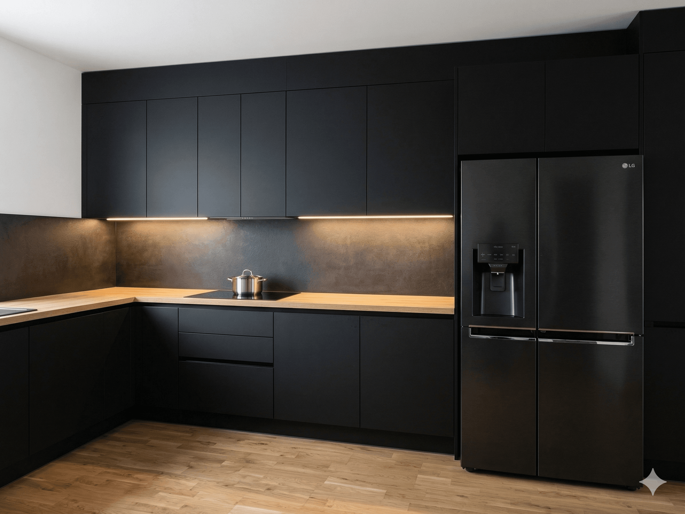 Minīmālistiskā iebūvējama virtuve Lamināts (EGGER) jaunbuve Daugavpils