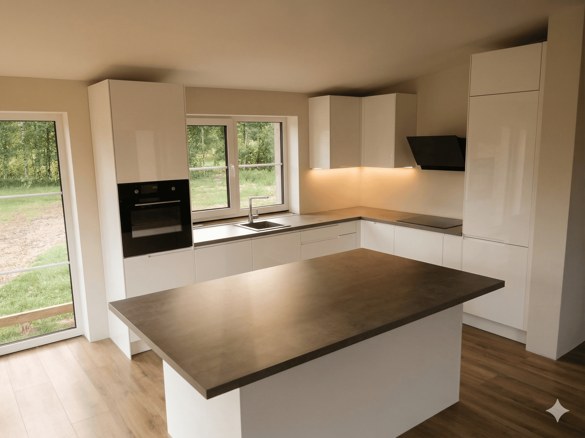 Moderna iebūvējama virtuve Akrils privatmaja Ventspils