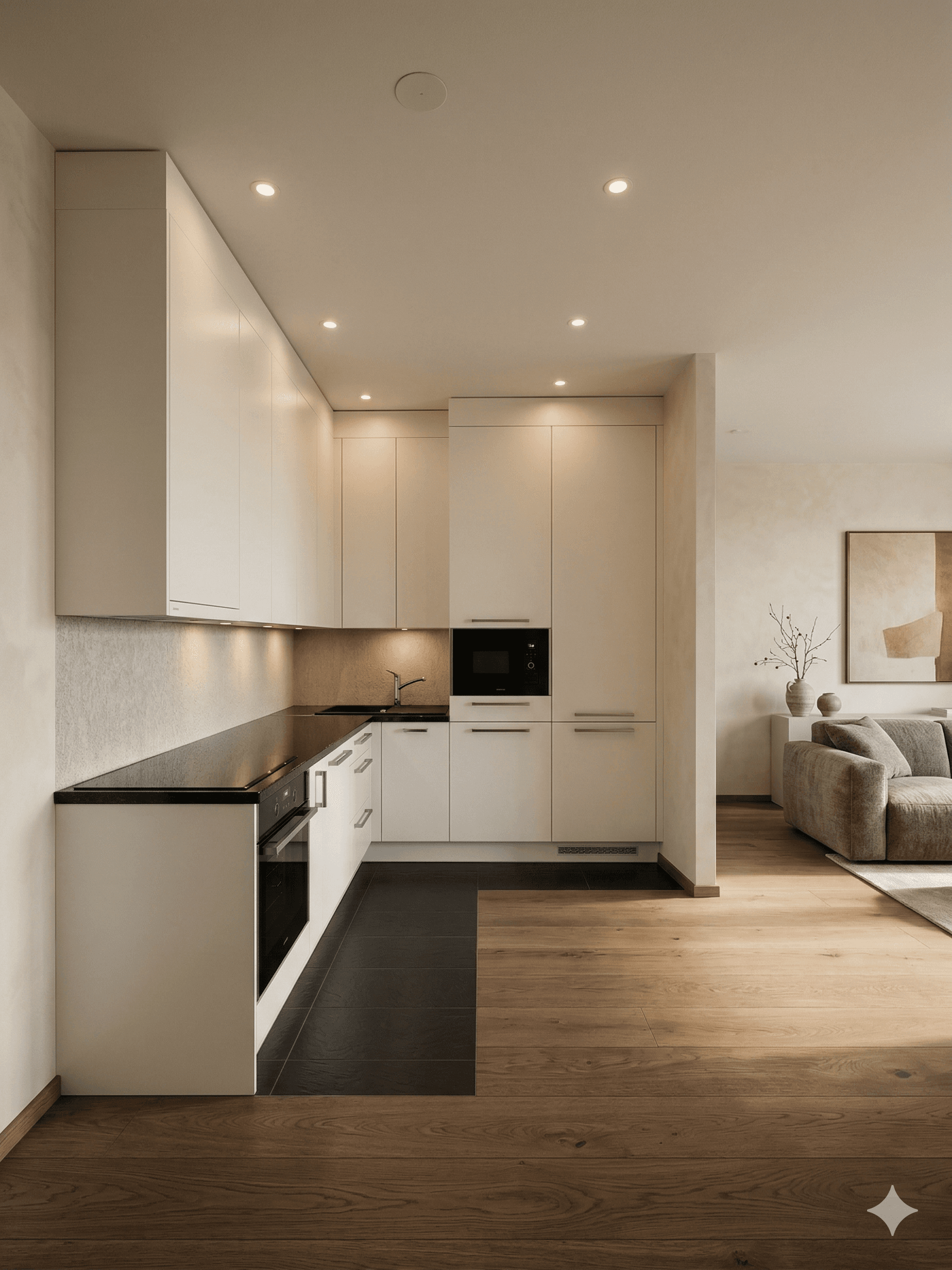 Minīmālistiskā iebūvējama virtuve Akrils jaunbuve Riga